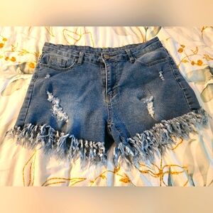 Women's Distressed Denim Shorts
